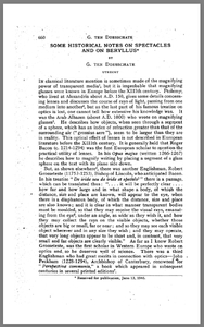 Some historical notes on spectacles and on beryllus
